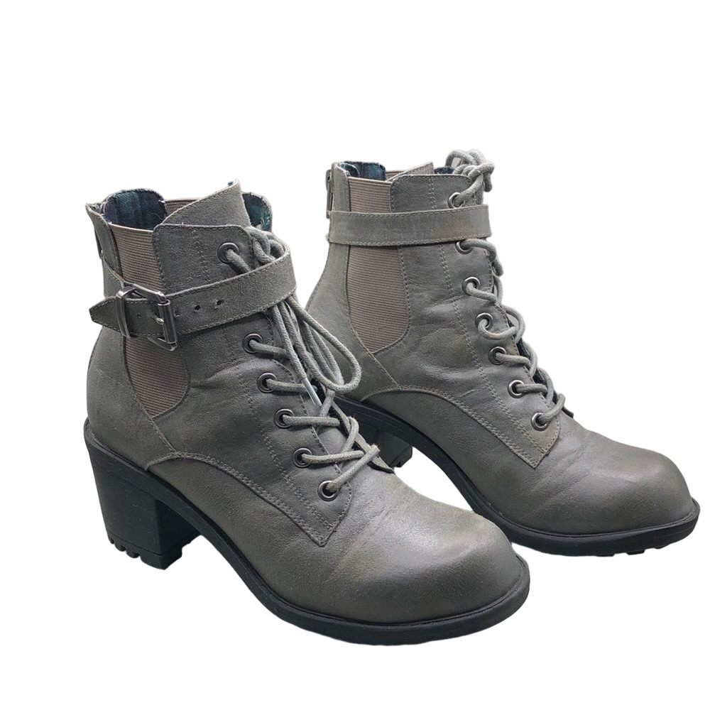Coconuts by Matisse Quebec Combat Chunky Heel Boots Ankle Booties sz 7